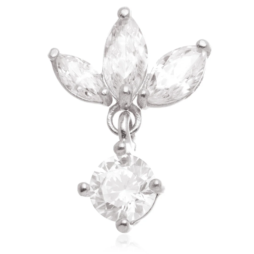 14ct Internal Gold Jewelled Marquise Attachment With Hanging Gem - Image 2