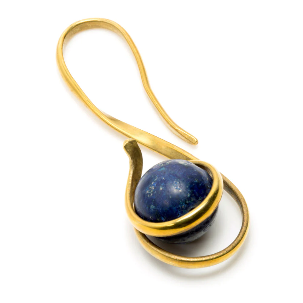 1x Lapis Lazuli Ball in Brass Swirl - Image 2