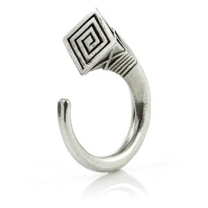 1x Silver Brass Square End Prong