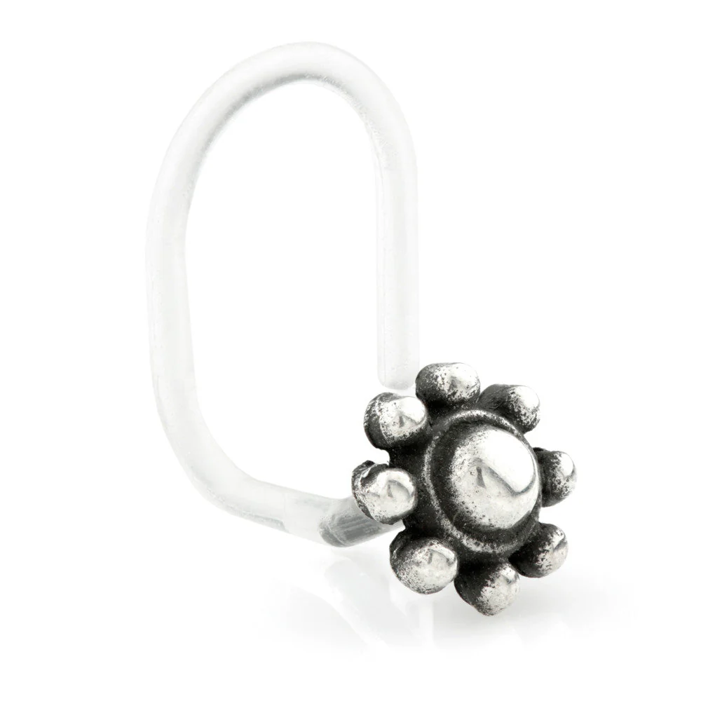 1x Silver Dot Surround & Plastic Nose Stud