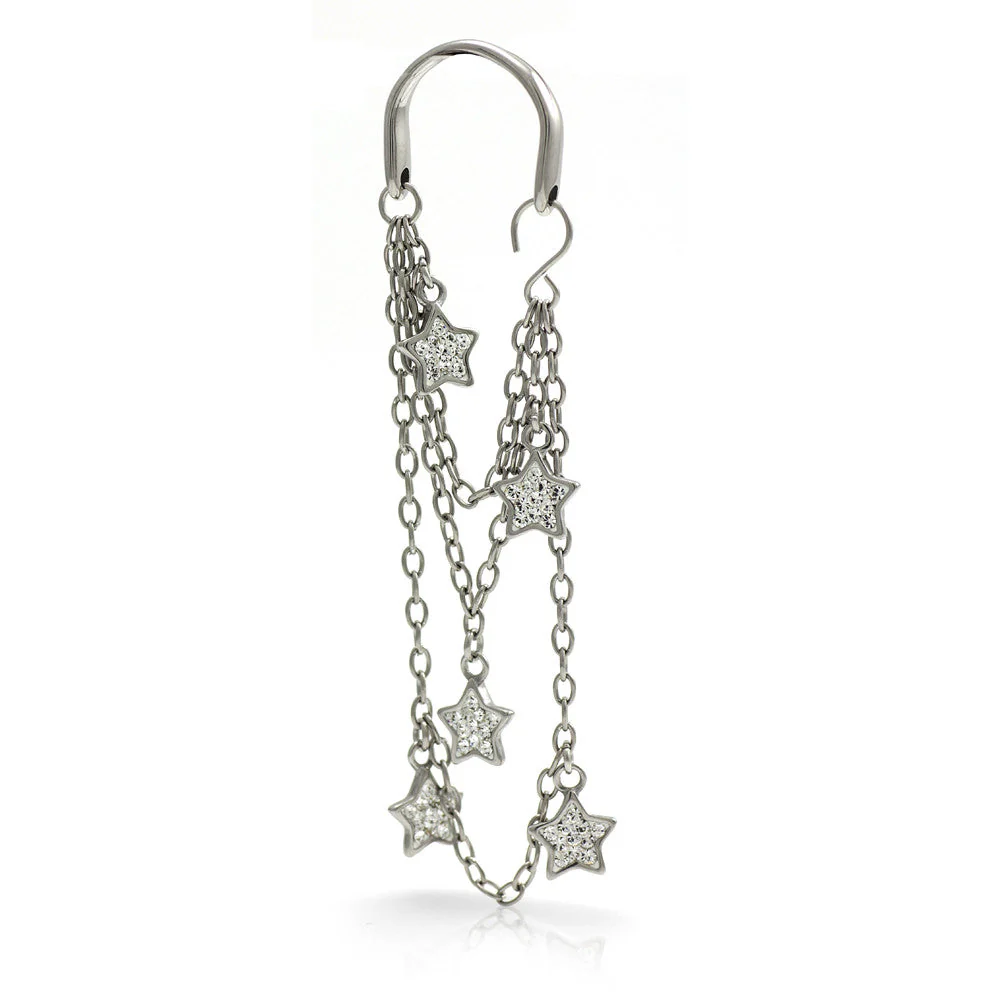 1x Stars with Gems Tunnel Jewellery