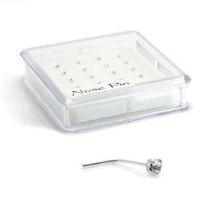 20x Silver Crystal Gems - L Shaped - in Box