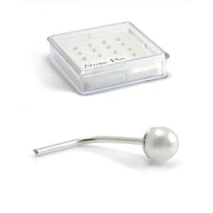 20x Silver Pearl Bent Back - in Box