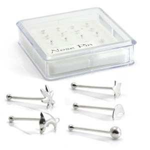 20x Silver Straight Ball Back Shapes - in Box