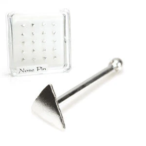 20x Silver Straight Ball Back Triangle - in Box
