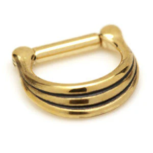 24K Gold Steel Graduated Band Septum Ring