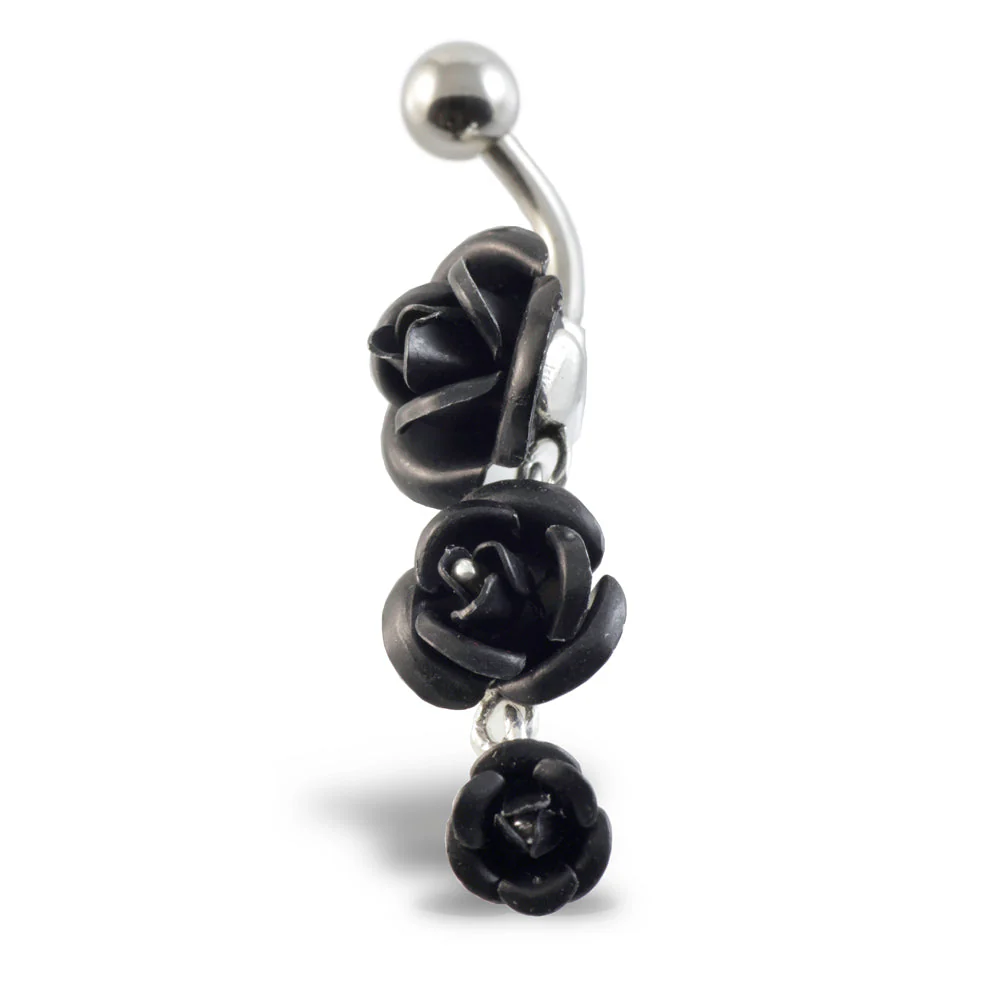 3 Roses Silver & Steel Navel