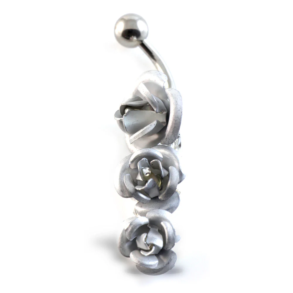 3 Roses Silver & Steel Navel - Image 2