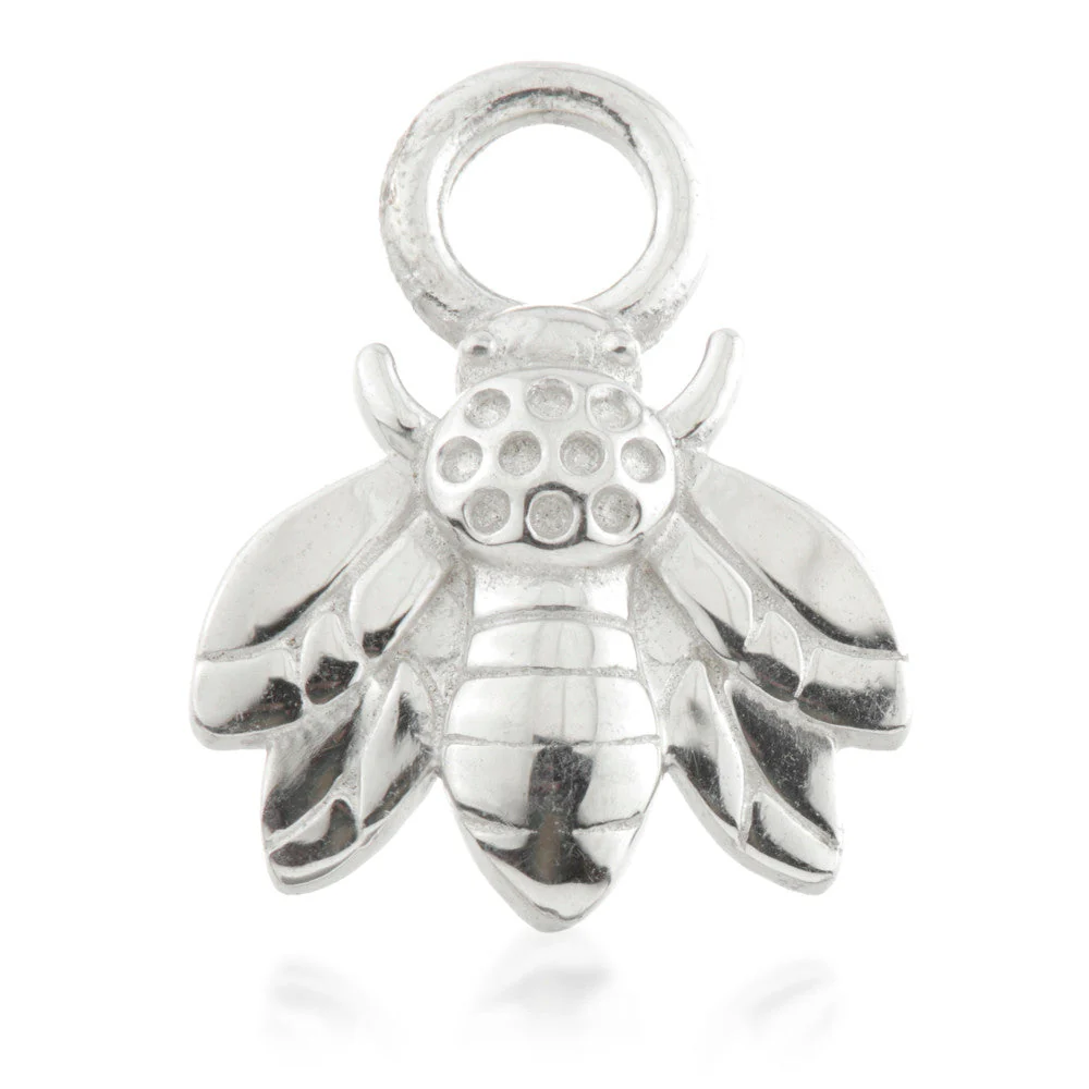 9 Carat Solid Gold Bee Hoop Charm for Hinge Segment Ring