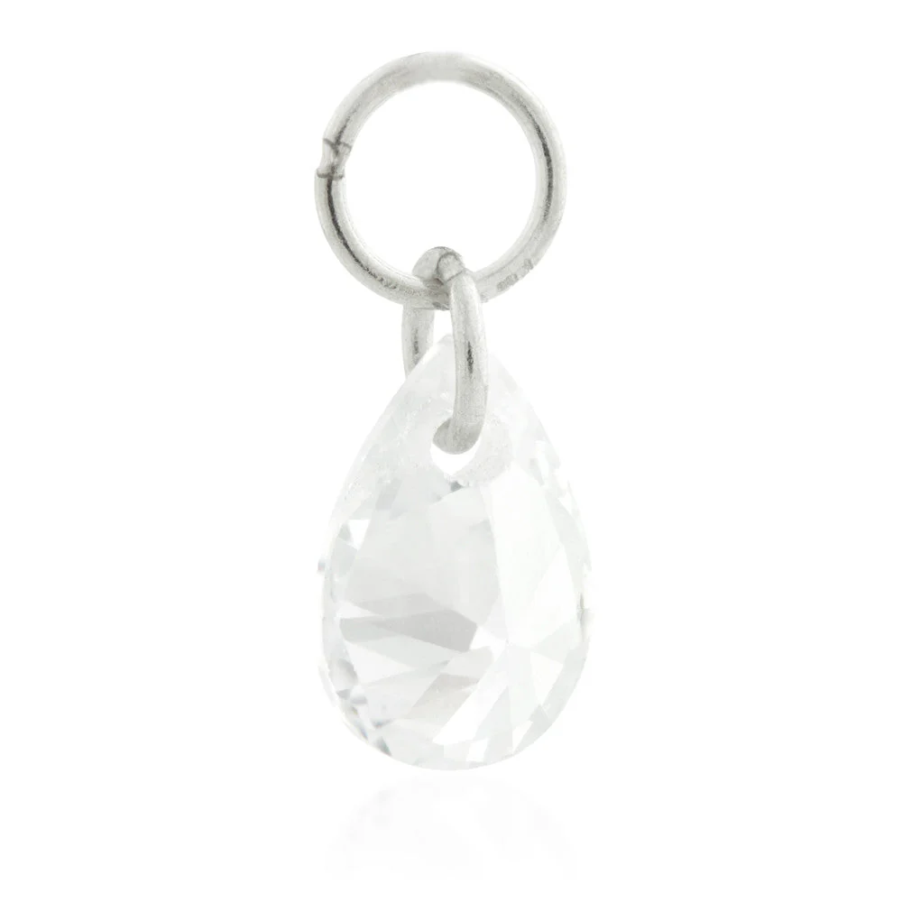 9 Carat Solid Gold Jewel Pear Hoop Charm for Hinge Segment Ring - Image 2