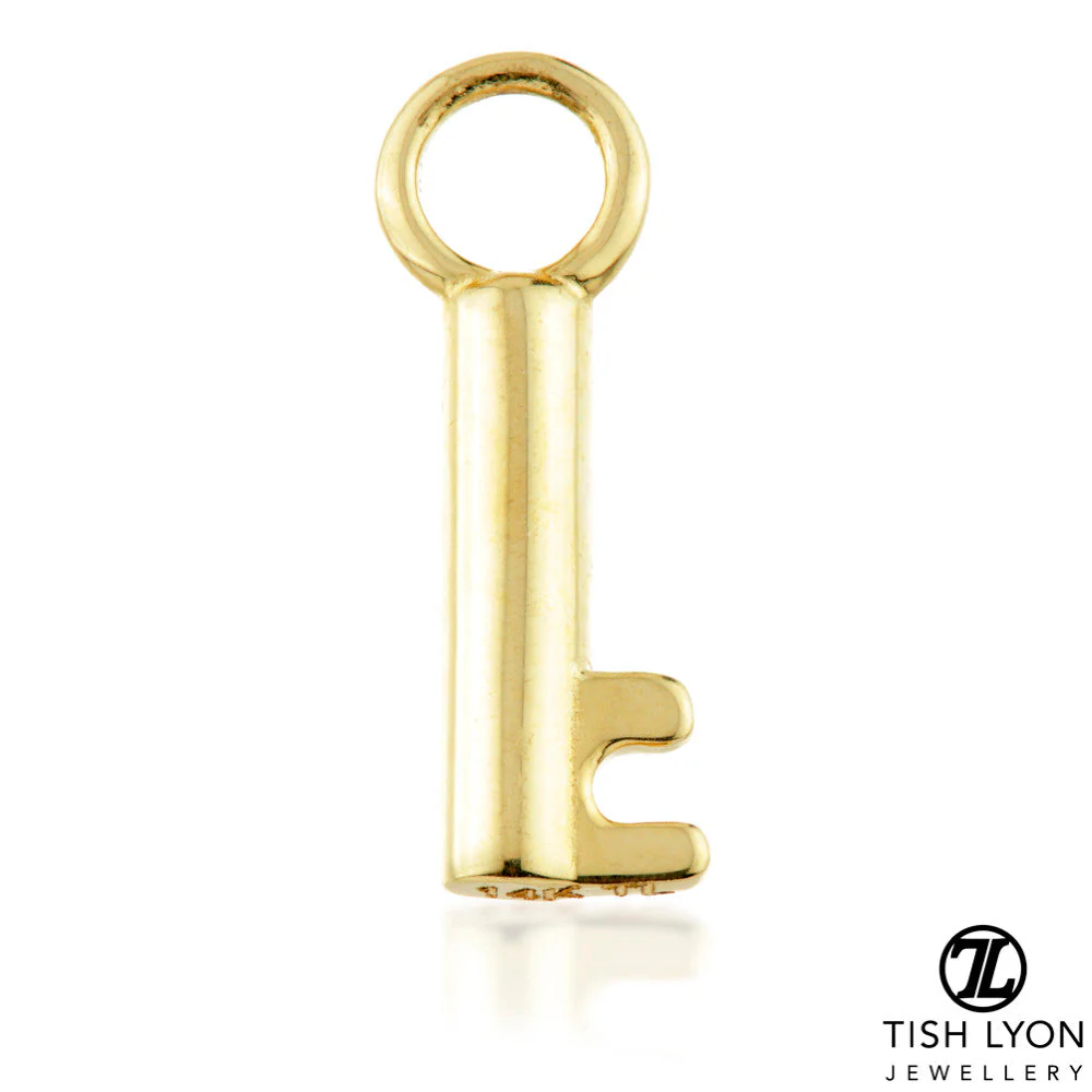 9 Carat Solid Gold Key Hoop Charm for Hinge Segment Ring - Image 2