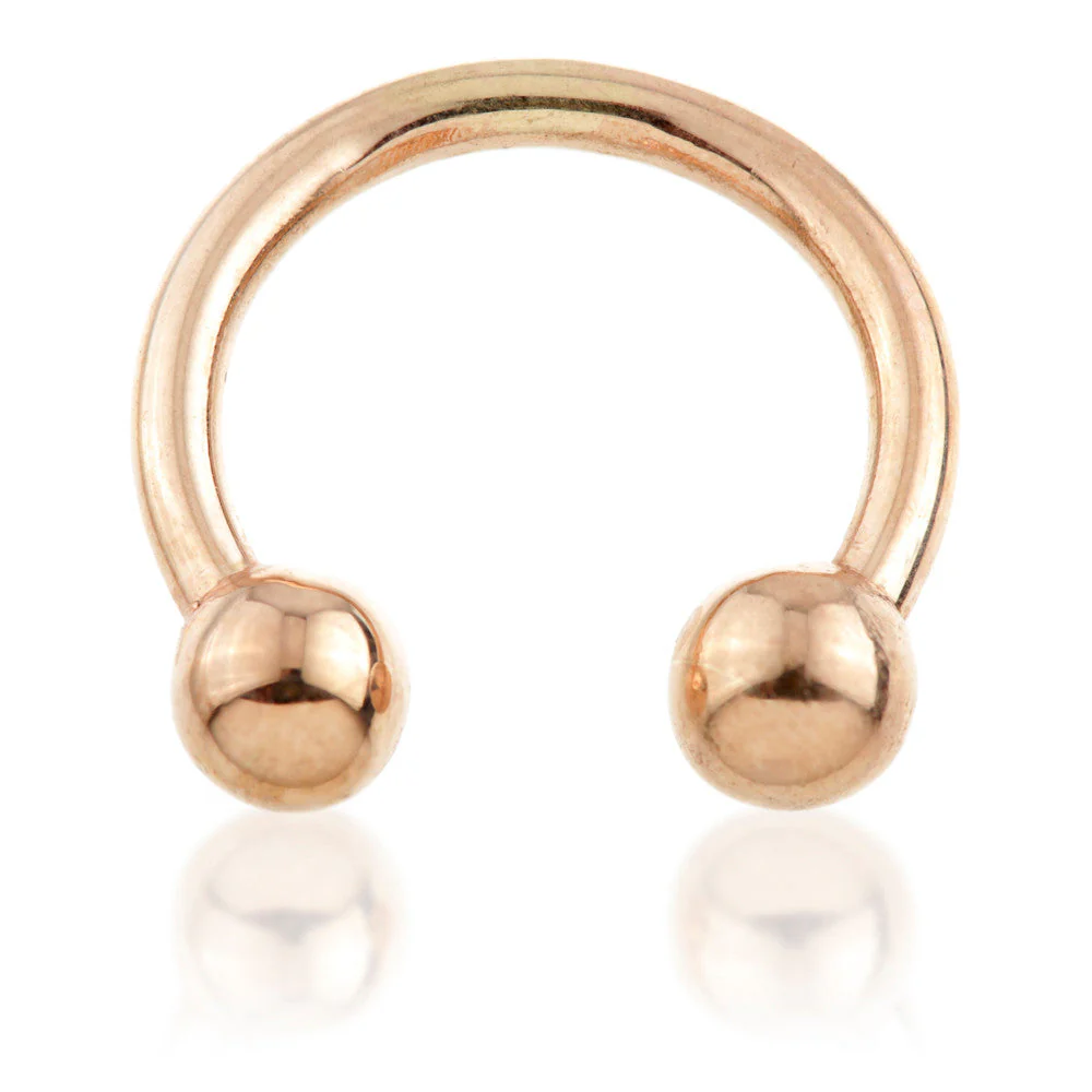 9ct Rose Gold Micro Circular Barbell - 1.2mm