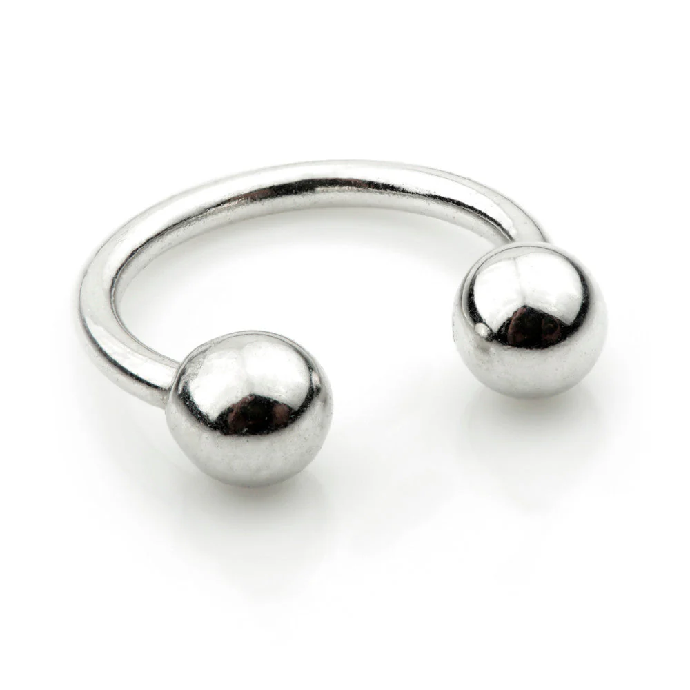 9ct White Gold Micro Circular Barbell - 1mm - Image 2