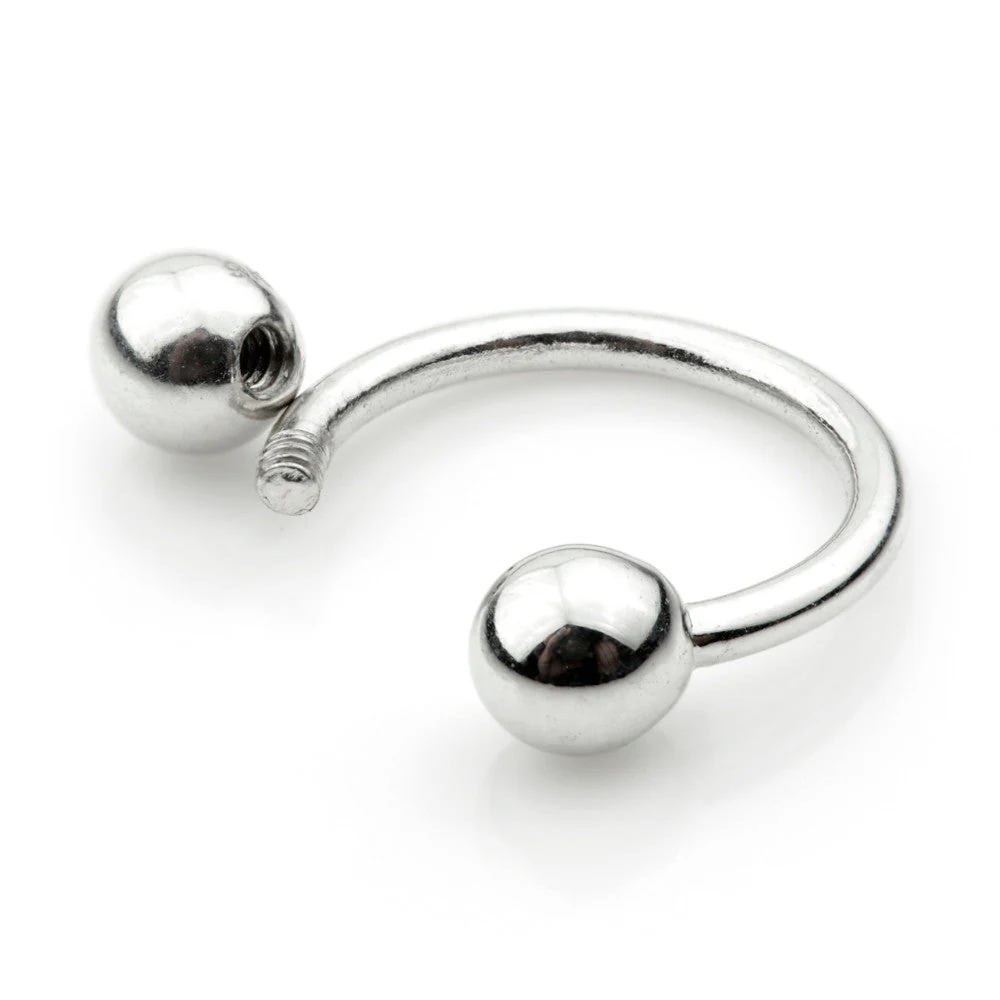 9ct White Gold Micro Circular Barbell - 1mm - Image 3