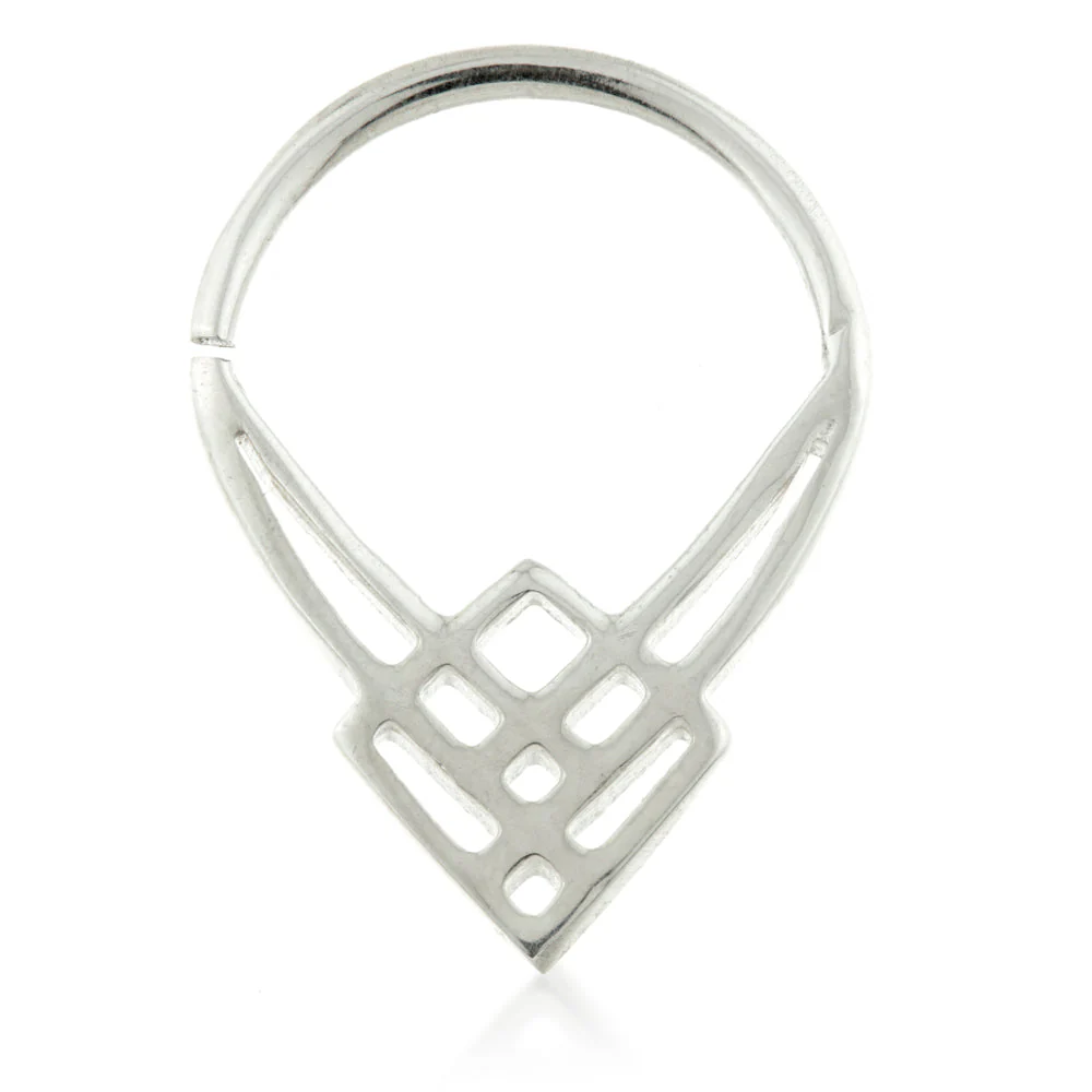 Art Deco Square Silver Open Ring - Image 2