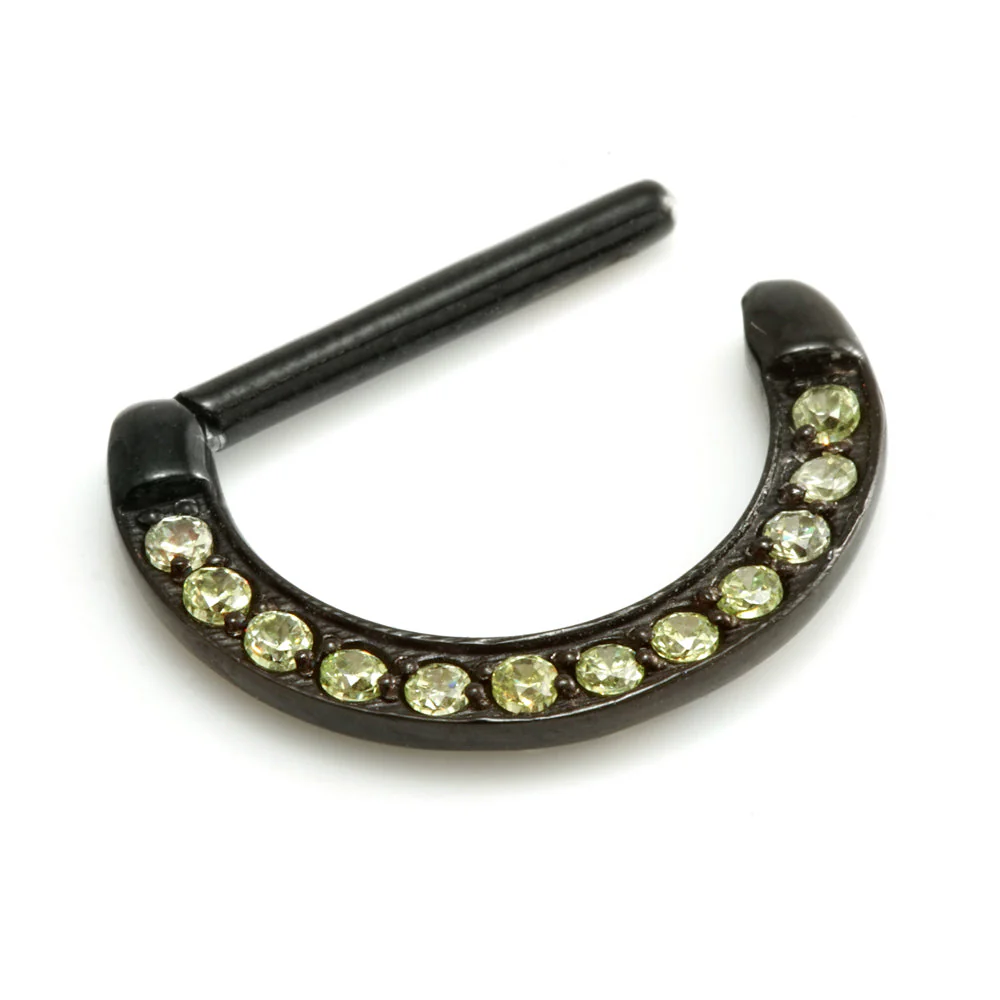 Black PVD Pave Gem Nipple Clicker - Image 2