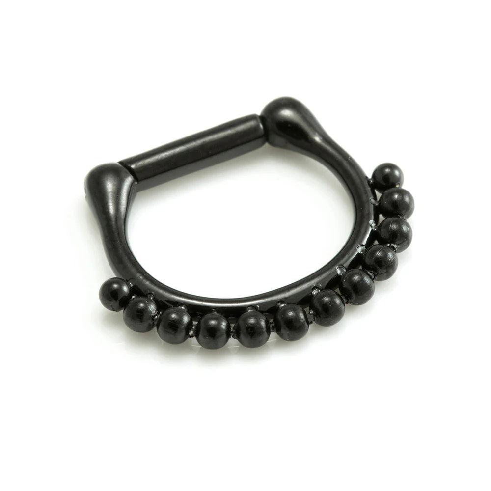 Black Steel Ball Style Septum Ring