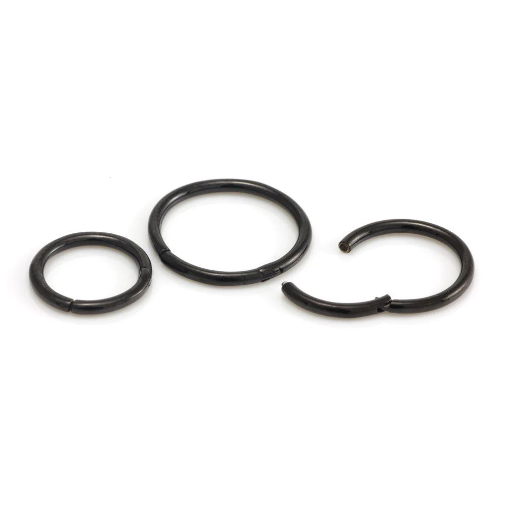 Black Steel Hinge Segment Ring - BKMM36-1.0-8