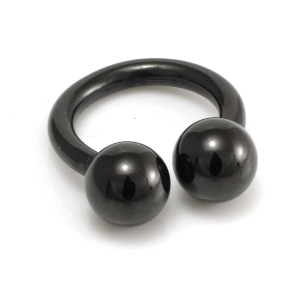 Black Steel Large Gauge Circular Barbell