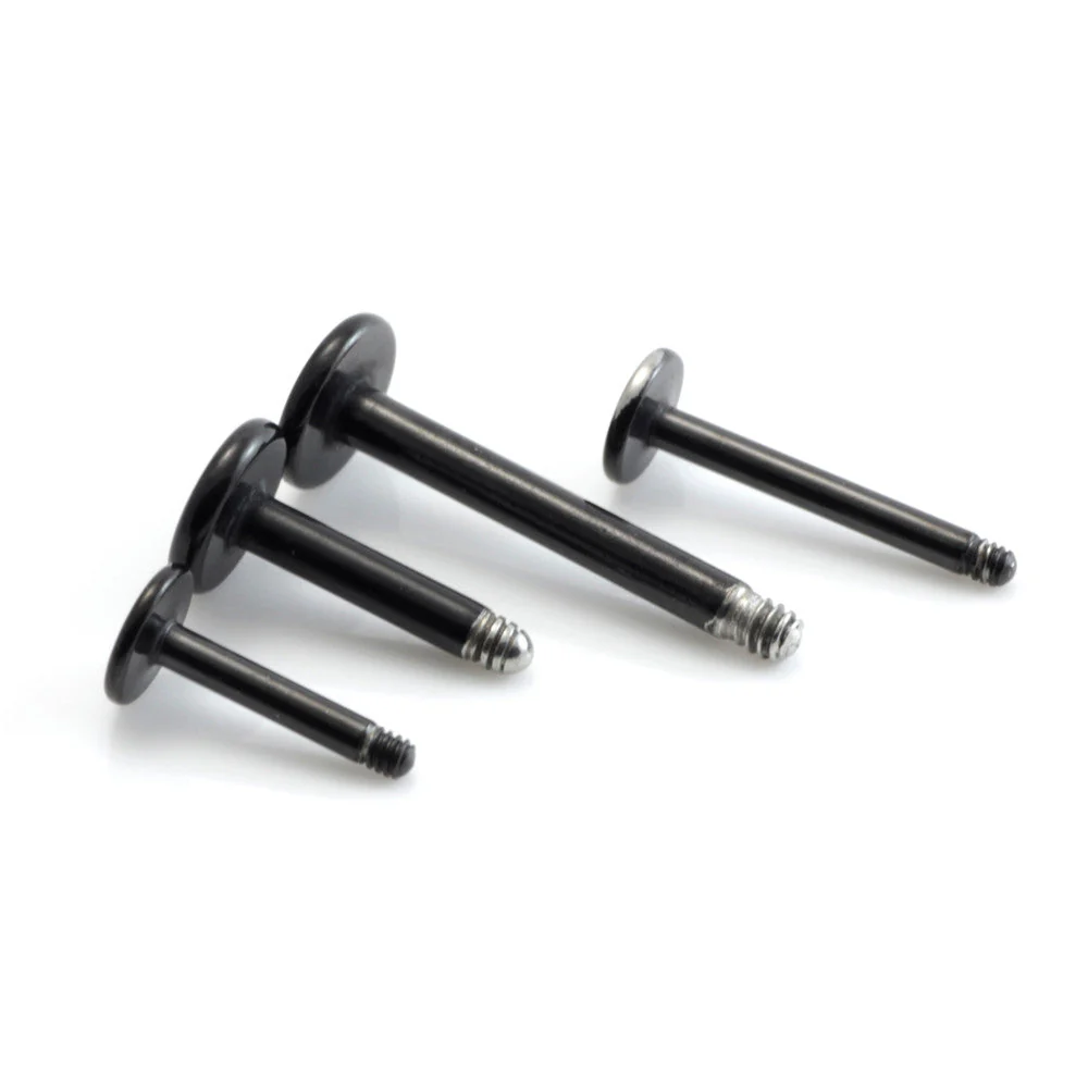 Black Steel Micro Labret Stem