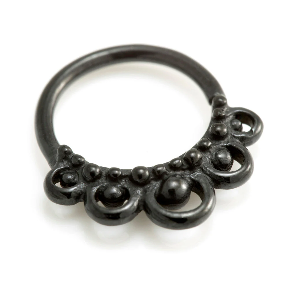 Black Steel Seamless Septum / Ear Ring 3