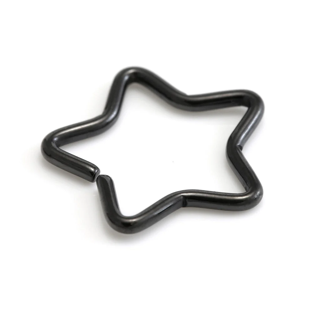 Black Steel Star Rings