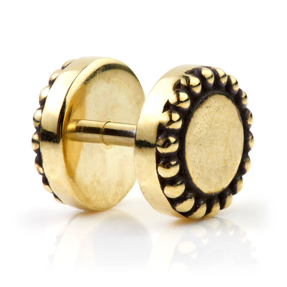 Brass Ear Stud / Fake Brass Ear Plug (individual) - BRFPLUG2