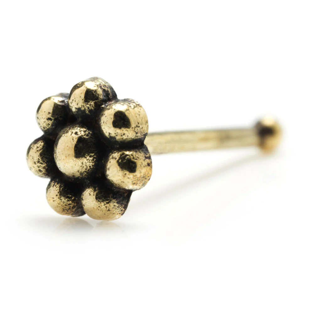 Brass Small Flower Nose Bone