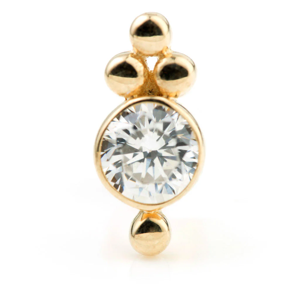 Caeli Gem Solid Gold Cartilage Barbell Earring - Image 3