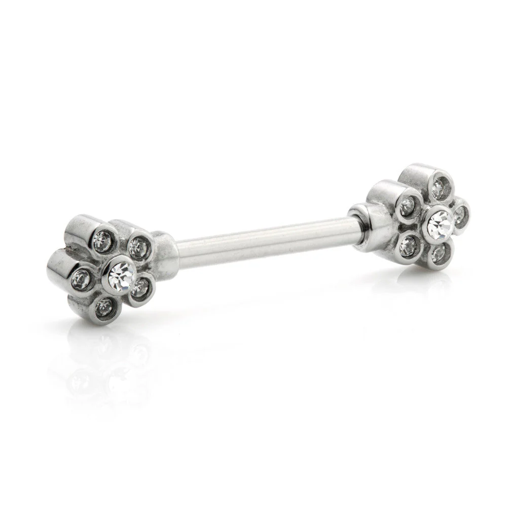 Cast Steel Flower Gem Nipple Bar
