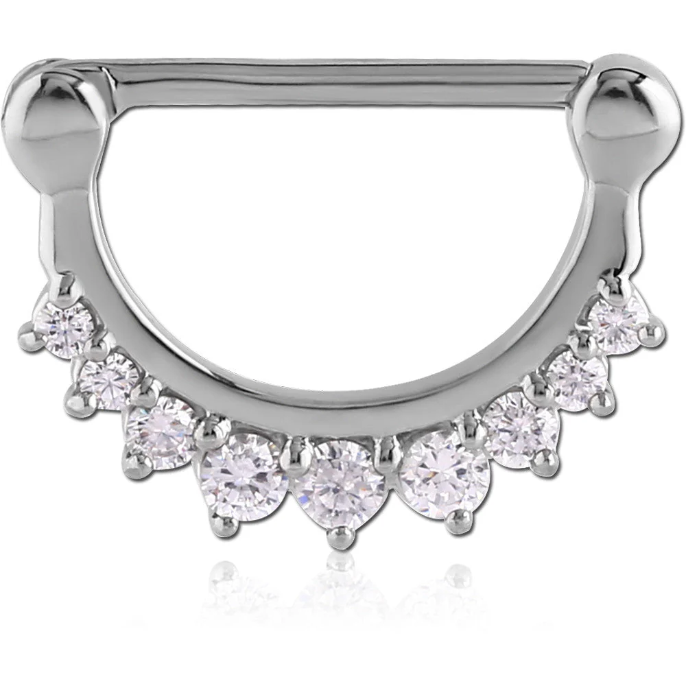 Cast Steel Gems Nipple Clicker - NCLIP11