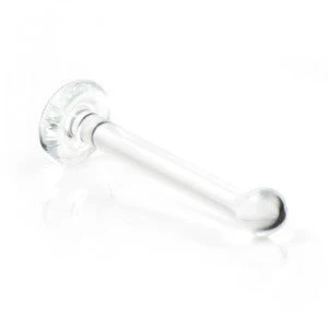 Clear Glass Nose Bone with Disk