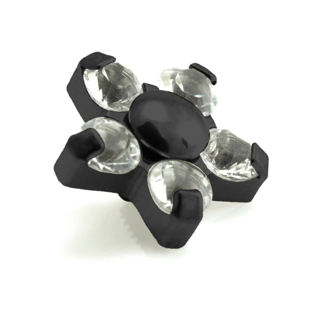 Evil Black Titanium Gem Flower - 5 Petals 1.6mm