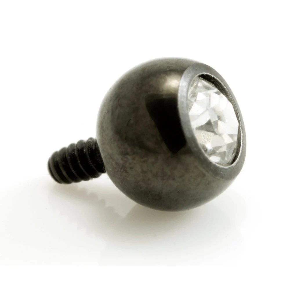 Evil Black Titanium Internal Thread Gem Ball
