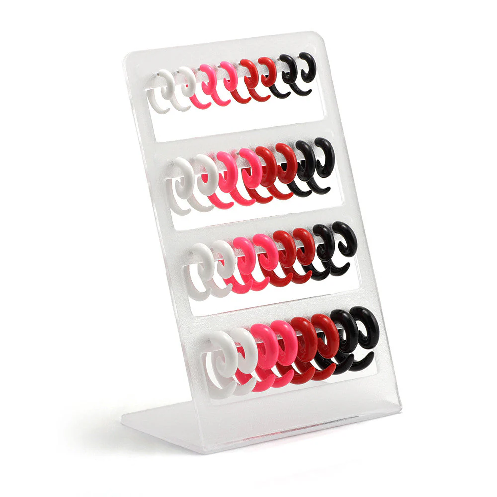 Fake Acrylic Spiral Display - Wt/Pk/Rd/Bk