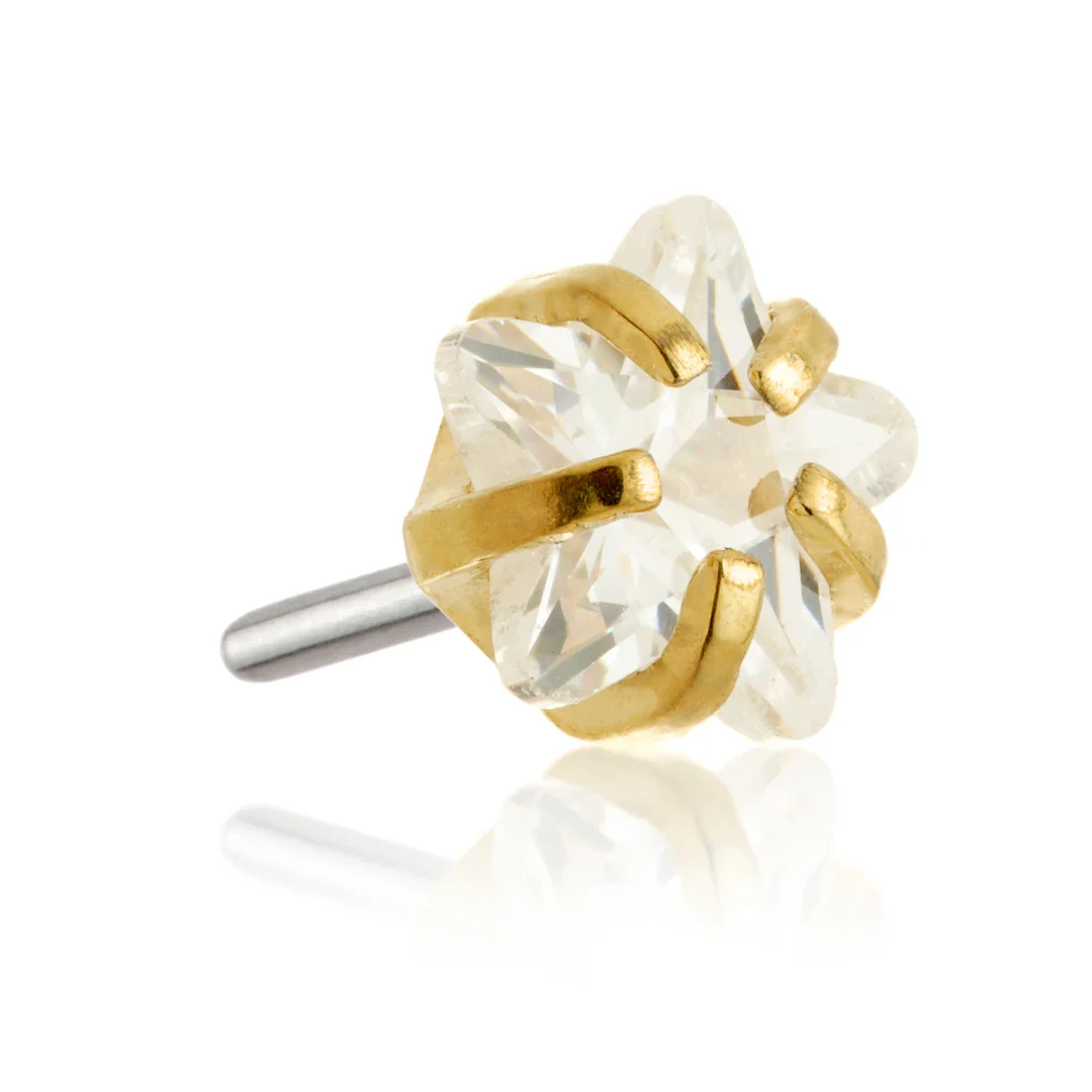 Gold PVD Ti Threadless Prong-Set Star Attachment