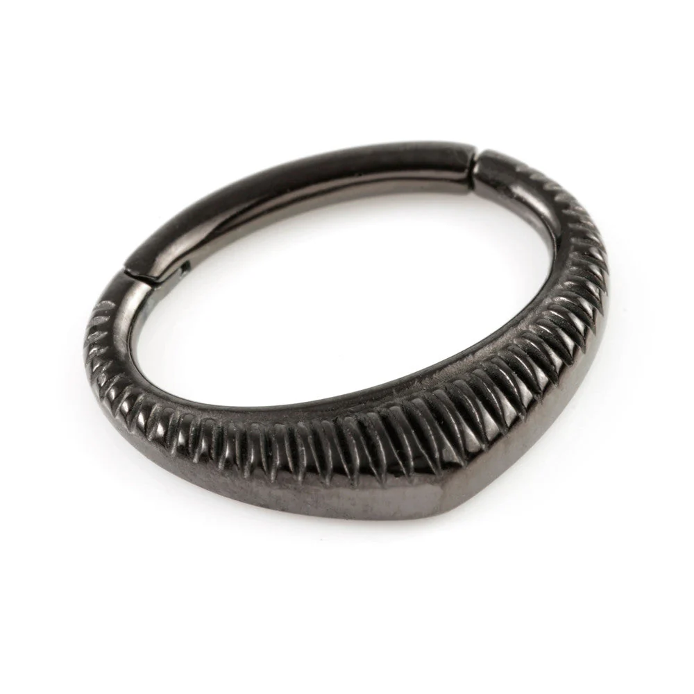 Gun Metal Steel Hinge Daith Ring - BXDAITH3