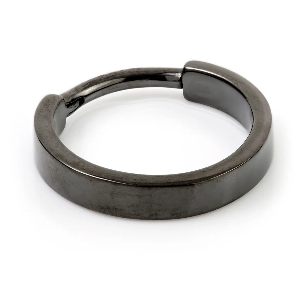 Gun Metal Steel Hinged Flat Conch Ring - BXCONCH1-12-3.5