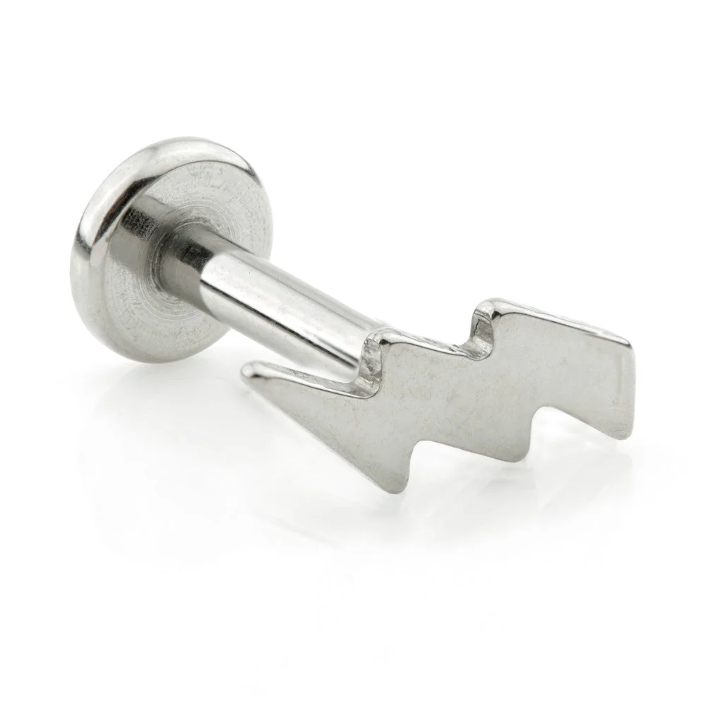 Internal Ti Micro Labret with Long Lightning Bolt