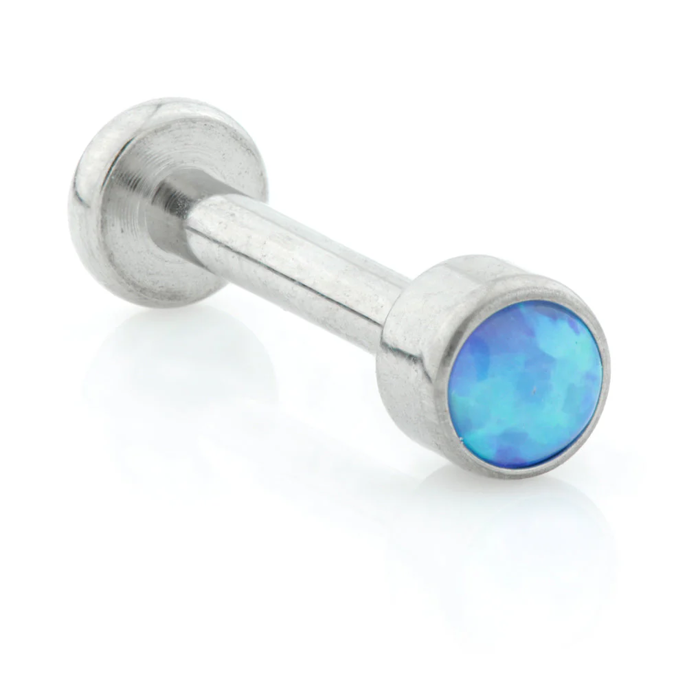 Internal Titanium Micro Labret with Opal Bezel Set Disk (1.2mm)