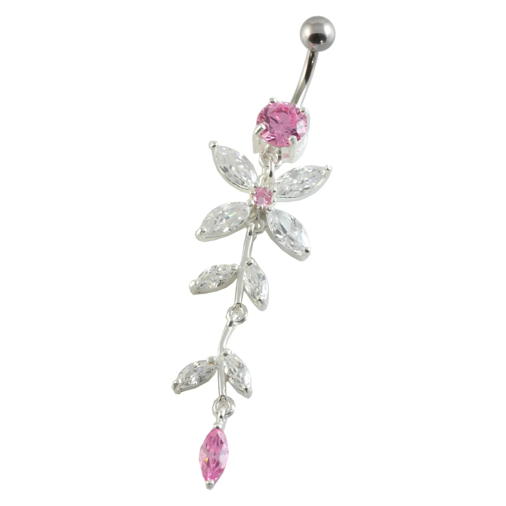 Jewelled Flowers Navel Curved Bar - Image 2