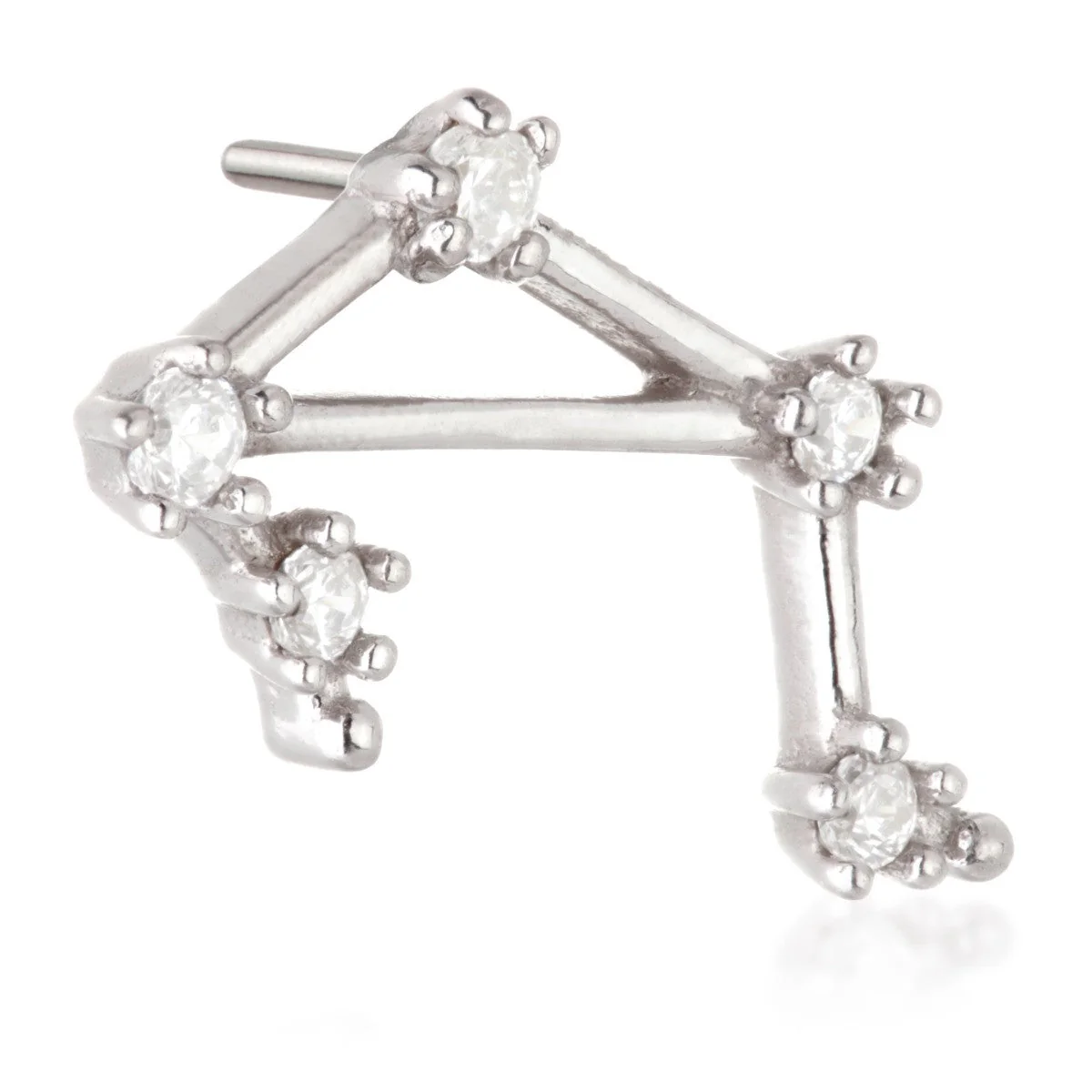 Libra Threadless Jewelled Zodiac Constellation Pin Attachment - Image 2