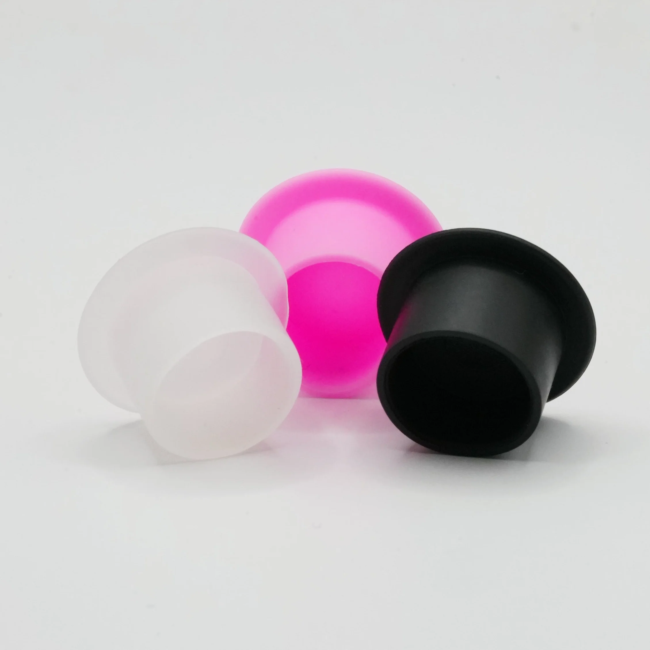 MOTH Round Silicone Ink Caps – 100 pcs (Black / Pink / White)