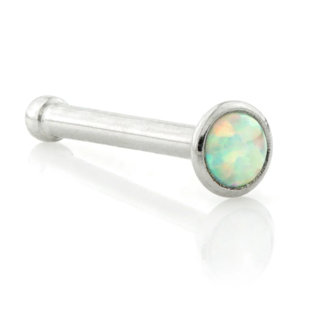 Opal Round Pin Nose Stud - Image 2