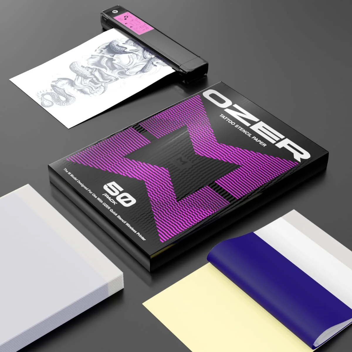 Ozer M Tattoo Thermal Stencil Paper - 50 Sheets - Image 2