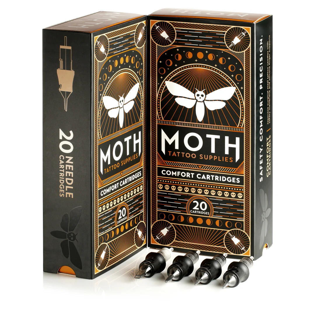 Moth Comfort Cartridges - Round Liner Long Taper 0.2mm (Bugpin) - Image 2
