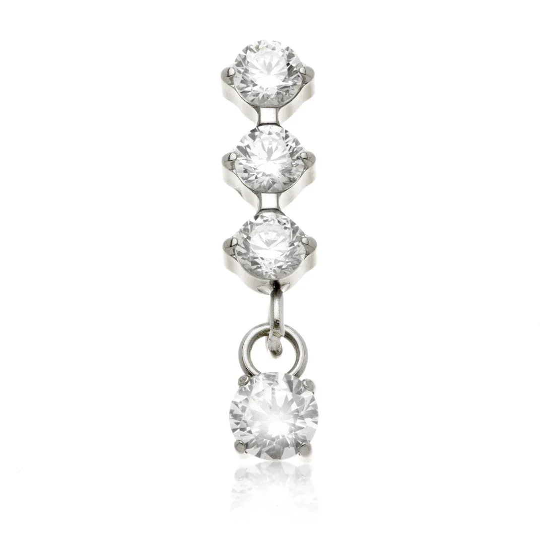 Ti Internal Triple Gem with Hanging Gem Attachment