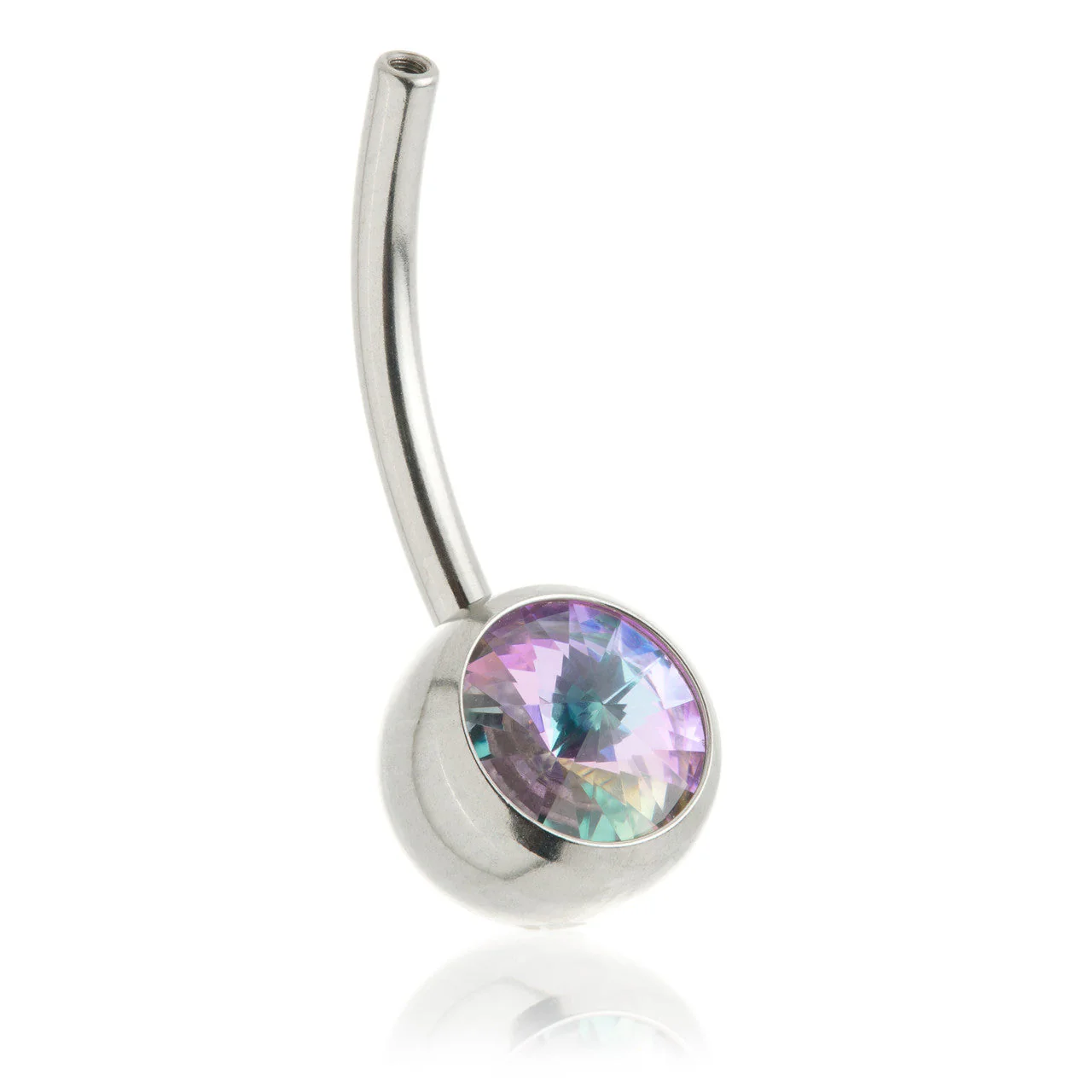 Perryman Titanium Internal Pointed Jewelled Navel Bar Stem With 0.9mm Thread - UK Made - Image 2