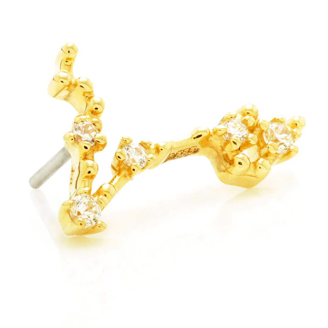 Pisces Threadless Jewelled Zodiac Constellation Pin Attachment