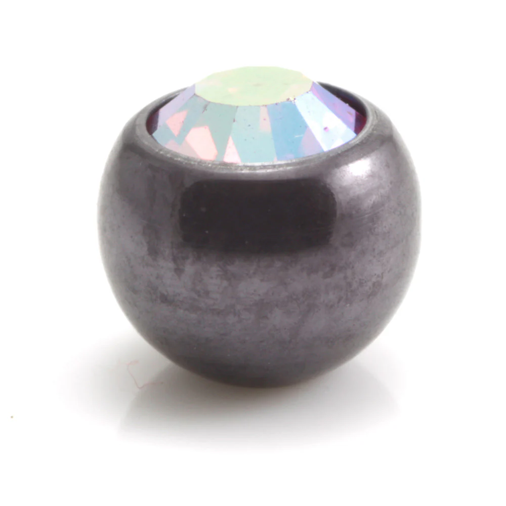 PVD Black Ti Clip In Gem Ball - Image 2